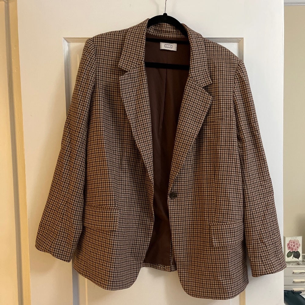 AYR brown plaid blazer